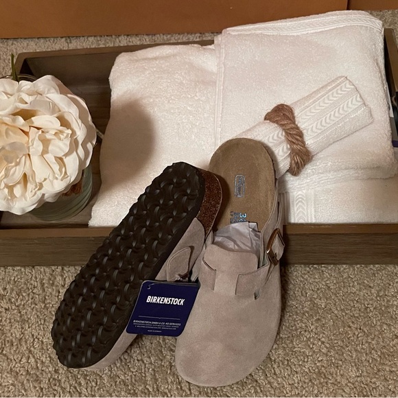 Birkenstock Boston Clogs Women's Taupe Size 8 Suede Slip-Ons - Picture 6 of 6